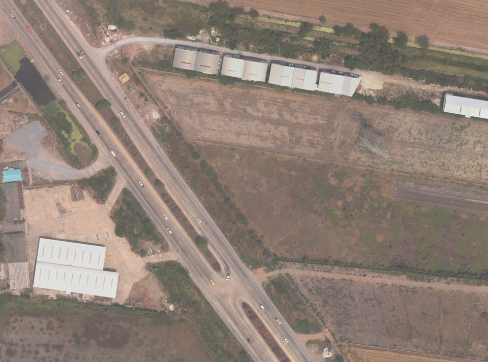 Ortho Image of a Powerline and Road