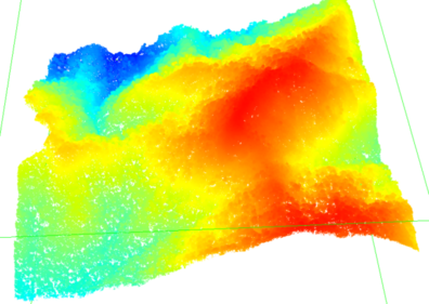 LAS Cloud Coloured by Elevation